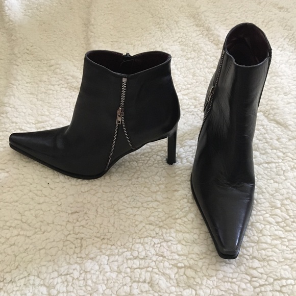 Shoes - Leather Booties Made in Italy. Size 8